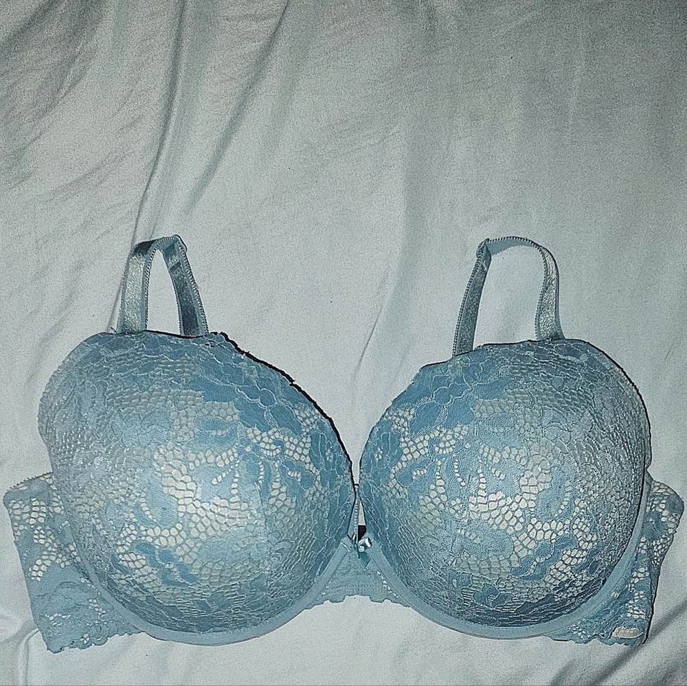 Torrid Curve Push Up Plunge Teal Lace Bra 44DD